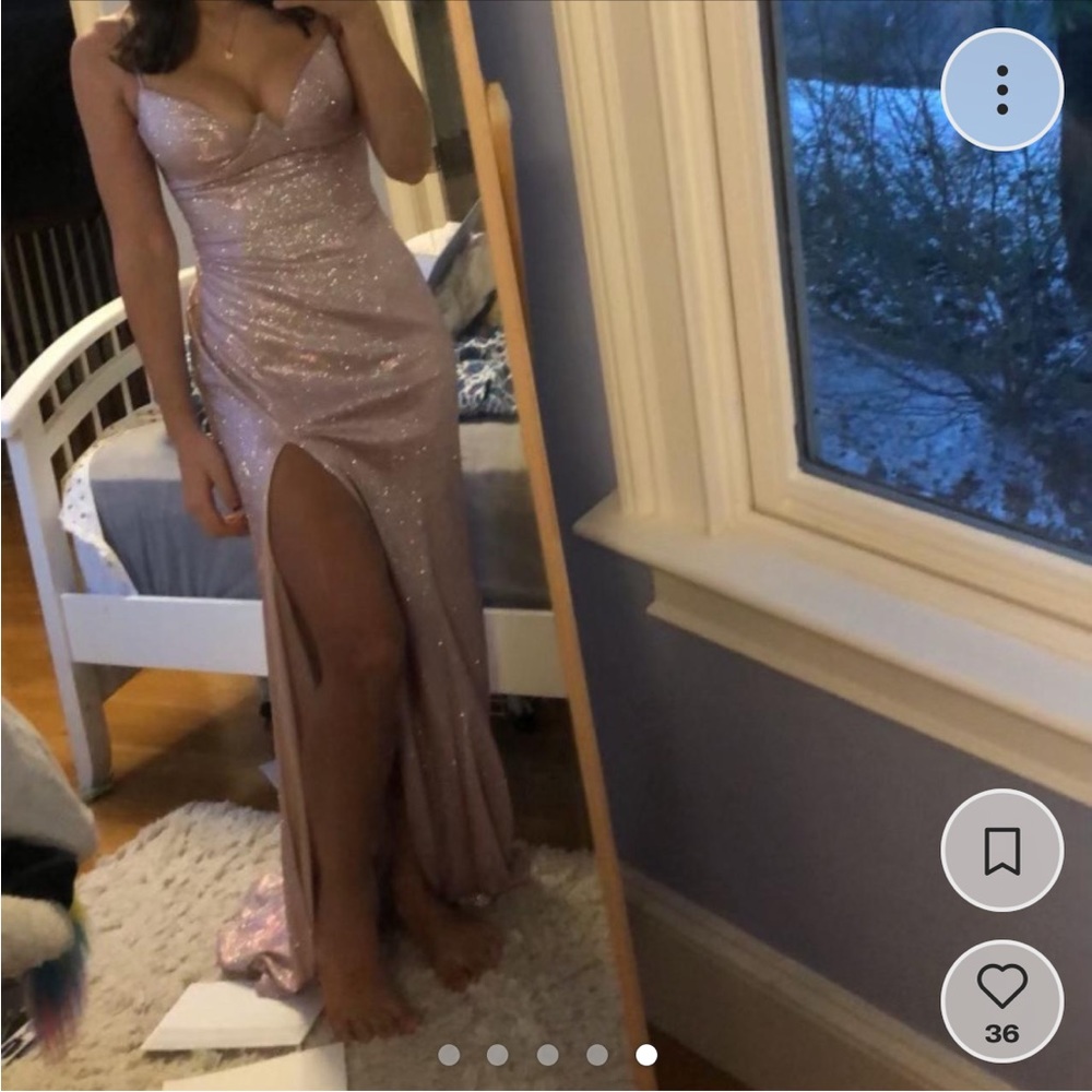 Andrea & Leo A0999 dress rose pink size 2 sparkle NWT sweetheart prom dress - Picture 7 of 8
